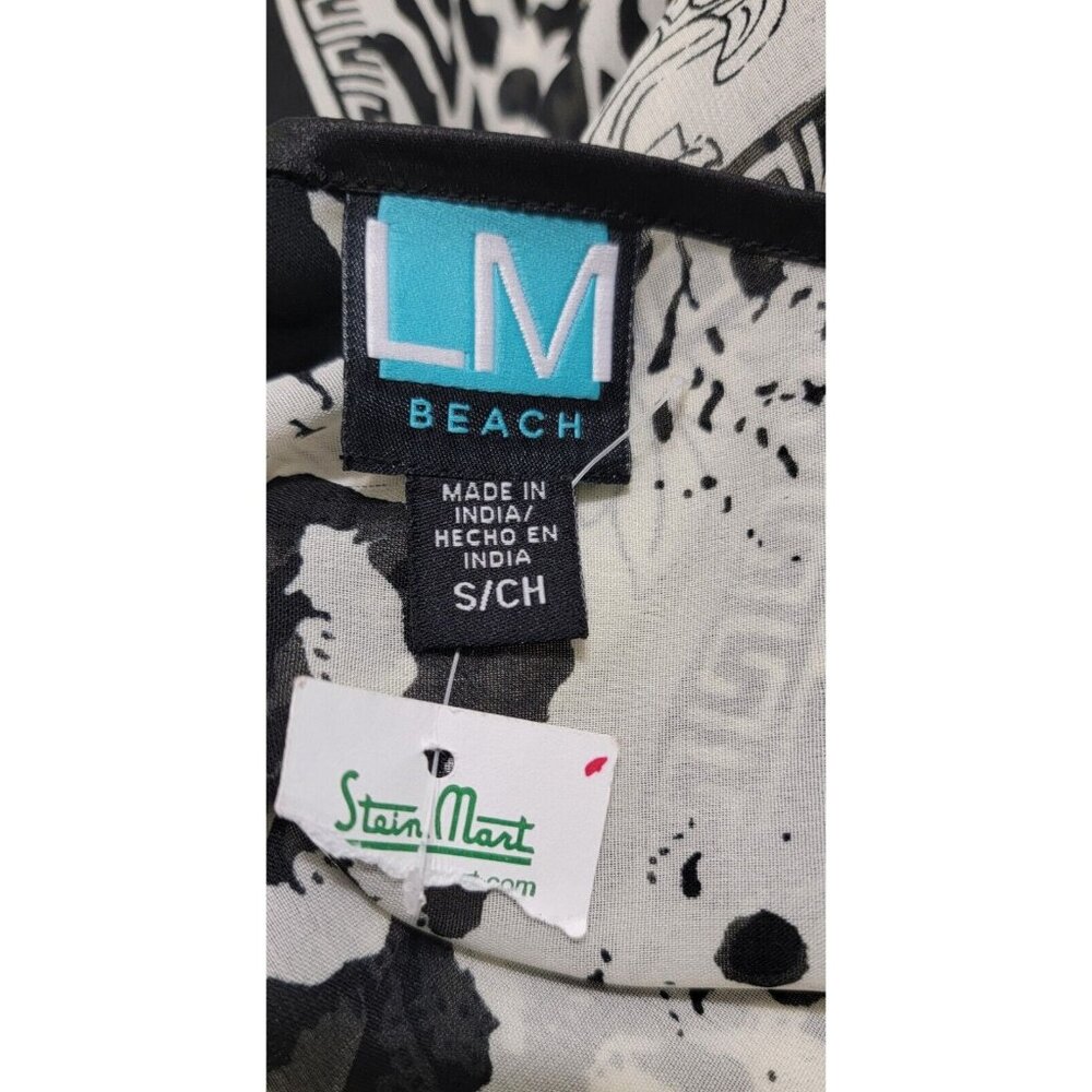 LM Beach Womens White Slit Sleeve Bathing Suit Cover Up Tassel Size‎ S NWT - Picture 6 of 8